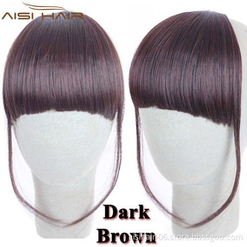 AiSi Hair Hot Sale Heat Resistant Synthetic Fiber Straight Bangs Hair Fringe Clip In Hair Extensions for Women